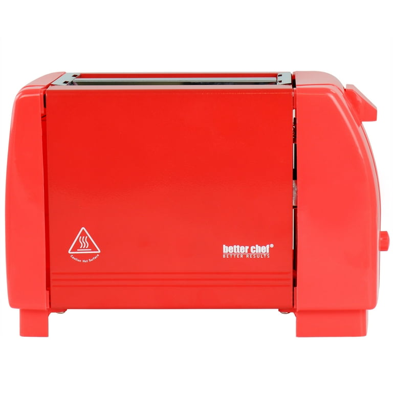 Better Chef Compact Two Slice Countertop Toaster in Red