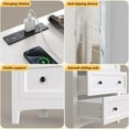 thumbnail image 6 of White Chest of Drawers,4 Drawer Dresser Vertical Wooden TV Stand with Charging Station & LED Lights for Bedroom, 6 of 7