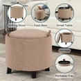 thumbnail image 4 of Convenience Concepts Designs4Comfort Oscar Storage Ottoman with Reversible Tray, Tan Fabric, 4 of 10