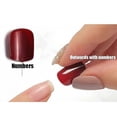 thumbnail image 5 of Uñas postizas francesas cuadradas medianas con pegamento, uñas acrílicas brillantes, cobertura total, uñas postizas, regalo para mujeres y niñas, 24 piezas. Nota: Sin pegamento., 5 of 5