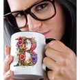 thumbnail image 2 of 3drose, Bright Beautiful Flower Monogram B, 11oz Two-tone Black Mug, 2 of 6