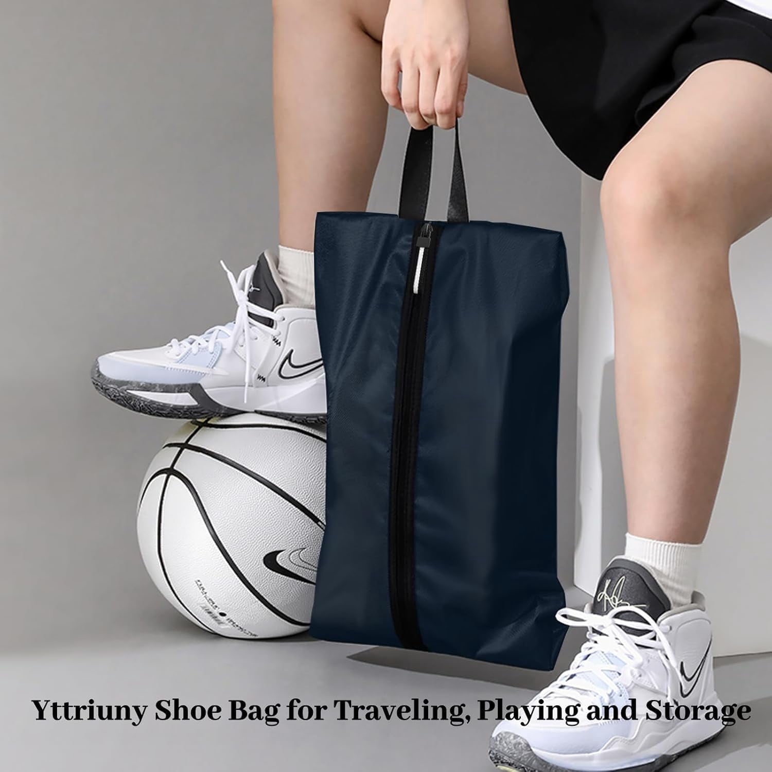 Shoe Bags for Travel, Set of 2 Pack Shoe Travel Bags for Packing, Large  Portable Travel Shoe Bag with Zipper Travel Essentials Women for and Men (Navy Blue, 2-Pack)