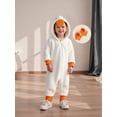 thumbnail image 5 of RUINIXCW Toddler Newborn Baby Christmas Goose Costume Kids Halloween Animal Costume Warm Fall Winter Plush Jumpsuit Outfit Long Sleeve Hood Zip Up Full Length Romper with Foot Covers, 5 of 9