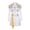 B, variant on G'irl's Pop Idol Cosplay Costume, Anime Pop Star Stage Performance Outfit, White Gold Fringe Jacket Top and Skirt Set with Tassel for Halloween Fancy Dress