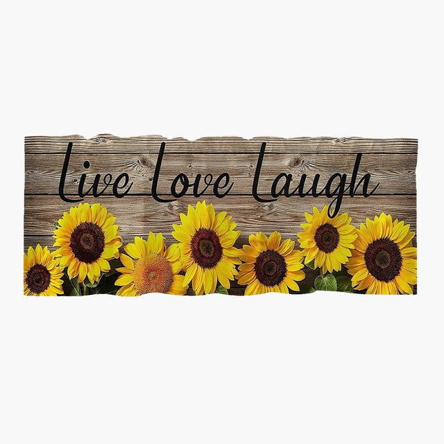 Valances for Windows Sunflower Window Curtain House Layout Curtain Decoration Curtain Rod Kitchen/Living Room Pocket Curtain 18 "X 54Window Curtain Rod