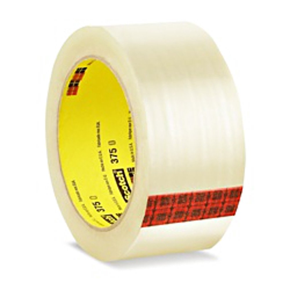 3M Scotch 375 Box Sealing Tape 2 in x 55 yds. (Clear)
