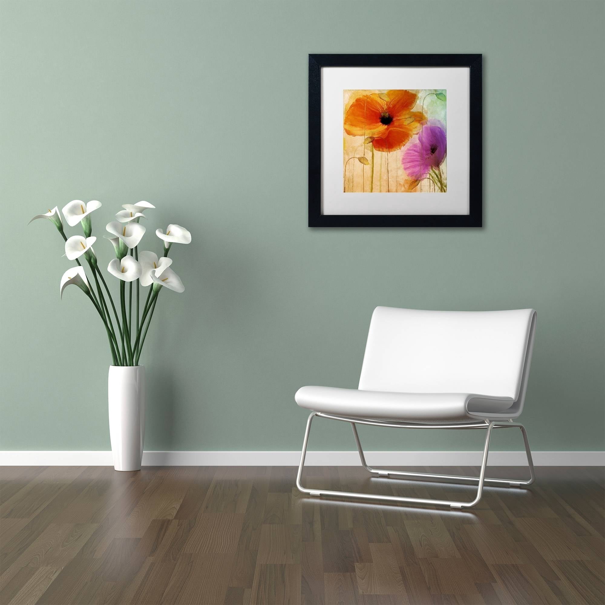 Trademark Fine Art "Penchant For Poppies II" Canvas Art by Color Bakery White Matte, Black Frame