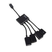 Micro USB OTG Host Hub Adapter, Multi Functional Splitter for Indoor Office