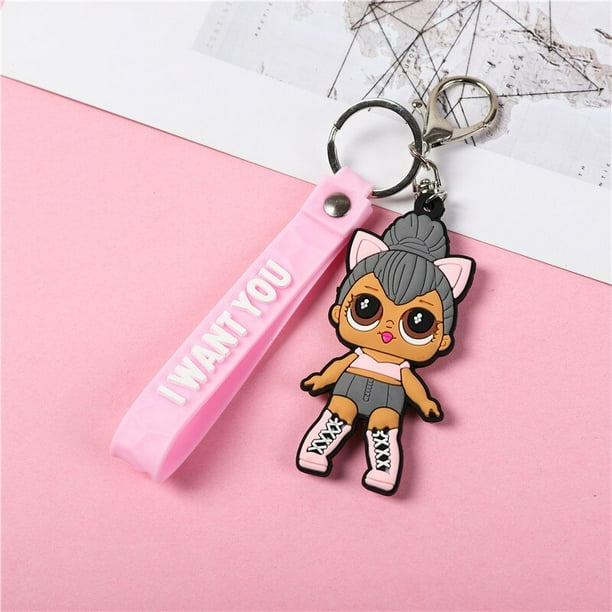 New lol surprise doll cartoon PVC soft rubber lanyard keychain car