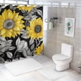 thumbnail image 7 of Pratyus Flower Pattern Modern Waterproof Shower Curtain with Hooks for Country Cottage & Farmhouse Bathroom Decor, 100% Polyester Fabric, Various Sizes 36x72, 7 of 7