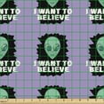 thumbnail image 2 of Ambesonne Alien Fabric by the Yard Upholstery, Extra-Terrestrial Believe Art, 1 Yard, Lavender and Sea Green, 2 of 5