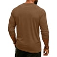 thumbnail image 4 of Resicozy Mens 3/4 Sleeve Tshirts Casual Henley Raglan Tops Classic Big and Tall Shirt Button Down Clothes Spring Summer Earthy Yellow 2XL, 4 of 6