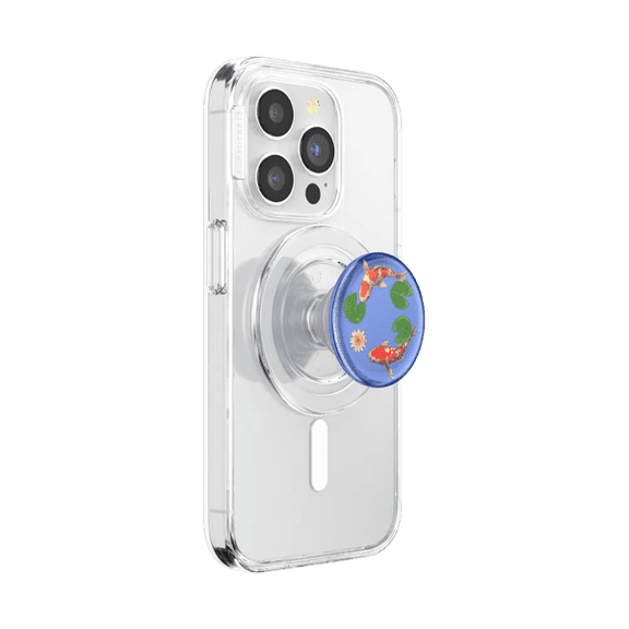 PopSockets Phone Grip for MagSafe, Magnetic Holder, Phone Stand, Clear - Koi Pond