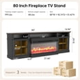 thumbnail image 3 of Sonegra Farmhouse TV Stand with 36" Big Fireplace, for TVs up to 90", Fireplace Entertainment Center, Black, 3 of 9