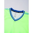 thumbnail image 4 of Xnihocha Soccer Uniforms for Kids Boys Football Jersey V Neck Practice T Shirt and Sport Shorts Set Fluorescent Green XXS, 4 of 6