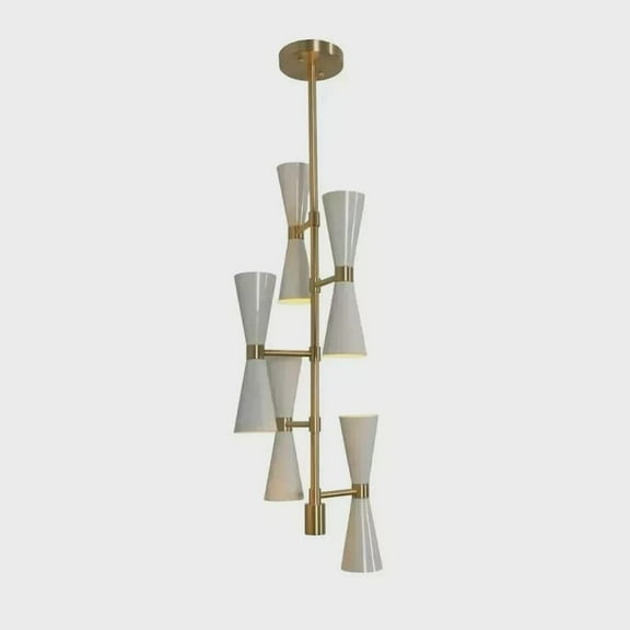 NautiKraft 10-Light Mid-Century Brass Sputnik Chandelier