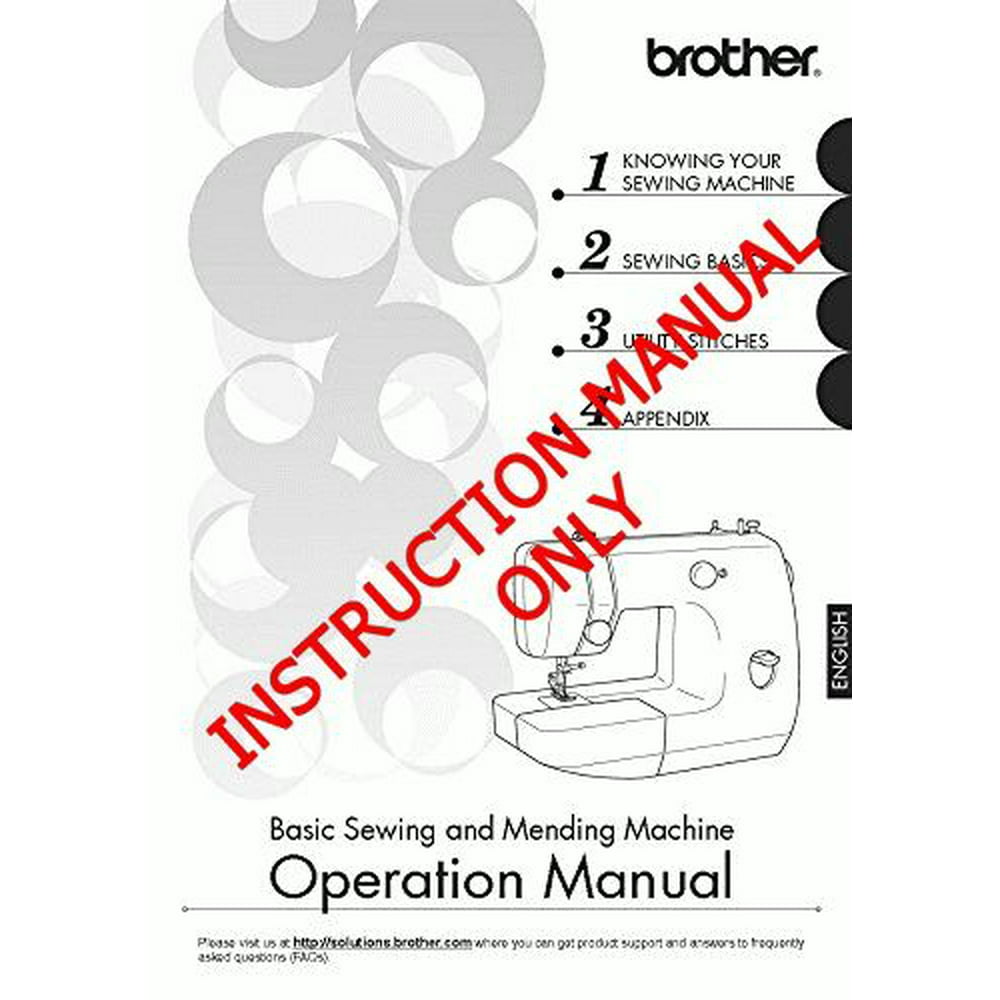 Brother LX-3125 LX-3125E Sewing Machine Owners Instruction Manual