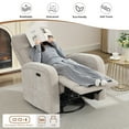 thumbnail image 3 of Aemeios Swivel Chenille Rocker Glider Power Rocking Recliner with USB and Type-C Ports, Camel, 3 of 9