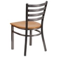 thumbnail image 2 of 2 Pk. HERCULES Series Clear Coated Ladder Back Metal Restaurant Chair - Natural Wood Seat, 2 of 7