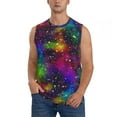 thumbnail image 3 of Uemuo Bright Universe Pattern Men's Sleeveless T-Shirt,Muscle Athletic Tank Top, Moisture-wicking Quick-dry Breathable Classic Tee Top for Gym Run Outdoor Sports-Small, 3 of 8