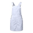 thumbnail image 4 of FYDUU Girls Dresses Solid Color Sleeveless Casual Overalls Dress Everyday School Outfits Kids Adjustable Strap Suspenders Dress 12-13 Years, 4 of 4