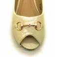 thumbnail image 2 of Victoria K Open Toe Gold Buckle Ballerina Flats (Women), 2 of 4
