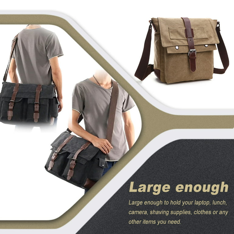 SYCNB Black Small Side Shoulder Bag Crossbody Bag For Men Women Mini Messenger  Bag Satchel Bag Travel Purse Wallet Passport Holder Bag- Unisex 
