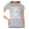 thumbnail image 1 of Awkward Styles Scary Christmas Shirt Christmas T Shirts for Women Santa Skull Shirt Scary Christmas Women's Holiday Top Skull Shirt Xmas Gifts for Her Christmas Holiday Party Outfit, 1 of 4