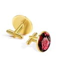 thumbnail image 3 of Rose Dapper Dressing: Men's Stainless Steel Cufflink Set for Formal Attire, for Business Meetings and Weddings, 3 of 6