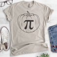 thumbnail image 2 of Pumpkin Pi T-shirt, Unisex Women's Men's Shirt, Pumpkin Shirt, Pumpkin Pie Thanksgiving Shirt, Halloween, Light Silk Gray, Medium, 2 of 6