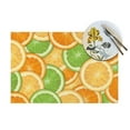 thumbnail image 2 of YFYANG Washable Heat-Resistant Placemats, 70% PVC/30% Polyester, Fruit Lemon Orange Pattern Kitchen Table Mat, 12" x 18" 6 Pcs, 2 of 6