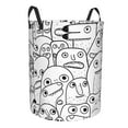 thumbnail image 2 of LNWH Laundry Basket, Monster Doodle Pattern Foldable Laundry Hamper With Handles Waterproof, Medium Size, 2 of 8
