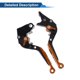 thumbnail image 5 of Palancas de freno y embrague cortas y largas para Kawasaki ZZR600 2005-2009, palanca de freno ajustable de motocicleta, aleación de aluminio, mango negro con extremo naranja, 5 of 6