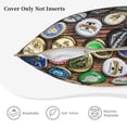 thumbnail image 5 of Kll Beer Caps Decorative Throw Pillow Covers Velvet Soft For Couch Sofa Bedroom Living Room Outdoor -16"X16", 5 of 8