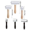 thumbnail image 5 of relayinert Bois Acier Inoxydable Plat Rouleau de Pression en Cuir Roue Roulement Estampage Colle Laminage Rouleau Outils pour Papier Peint Noir / 100mm, 5 of 5