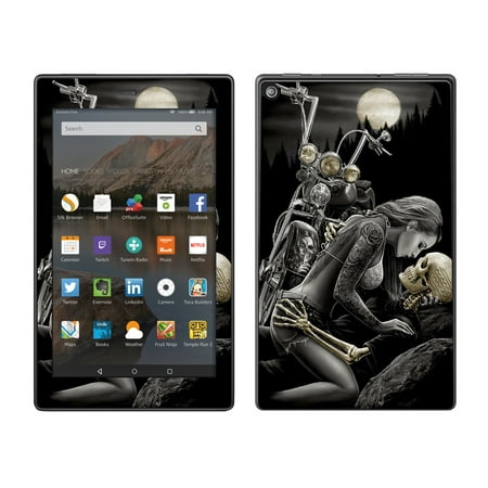 Skins Decals For Amazon Fire Hd 8 Tablet / Biker Skeleton Full Moon (Best Tattoo Hd Wallpapers)