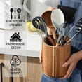 thumbnail image 5 of Acacia Wood Utensil Holder for Kitchen Counter, 360° Rotating 7.2" Wooden Cooking Utensil Crock for Countertop, Farmhouse Kitchen Decor, 5 of 5
