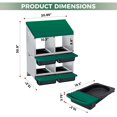thumbnail image 2 of EuKer 2 x 2 Hole Metal Nesting Boxes for Chickens, Roll Away Nesting Boxes with Removable Tray for Backyard Coop, Green, 2 of 9