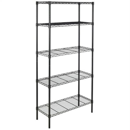 

5-Layer Plastic Coated Iron Shelf Black