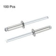 thumbnail image 4 of Unique Bargains 4mm Diameter 16mm  Length 304 Stainless Steel Blind Rivets 100 Pack, 4 of 4