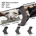 thumbnail image 3 of Busy Socks Ladies Youth Crew Comfortable Warm Woollen Boot Merino Wool Hiking Socks for Men Women Men, Large, 3 Pairs Brown, 3 of 7