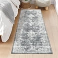 thumbnail image 2 of Haperlare Machine Washable Runner Rugs for Hallway Vintage Non Slip Entryway Rugs for Laundry,2'x6' Grey Indoor Floor Rug, 2 of 7