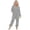 Light Gray, variant on Womens Onesies Pajamas One Piece Hooded Adult Pajama Jumpsuit Winter Fuzzy Sleepwear Army Green L