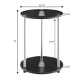 thumbnail image 7 of Convenience Concepts Designs2Go No Tools 2 Tier Round End Table, Black/Chrome, 7 of 7