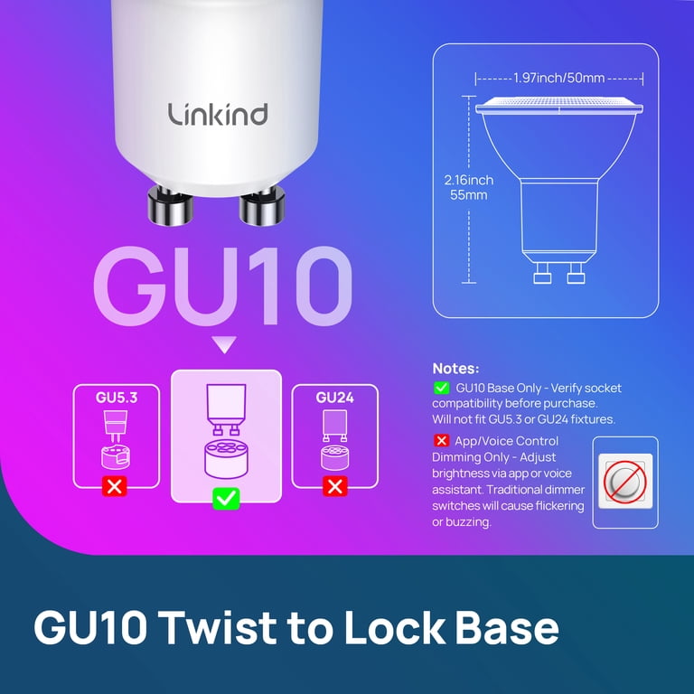 Linkind Matter Smart GU10 Color Changing Bulbs 4-Pack photo 8