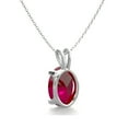 thumbnail image 3 of SuperJeweler 1 Carat Oval Shape Ruby Necklace In Sterling Silver, 18 Inches For Women, 3 of 5