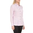 thumbnail image 3 of Jachs Girlfriend Women's Button Up Blouse Shirt, Pink Stripe - Medium - NEW, 3 of 3