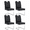 A-Four Black&Silver Chairs, variant on Dining Chairs Set of 2 Flannelette Upholstered Solid Rubberwood Armless Light Camel for Kitchen Restaurant