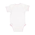 thumbnail image 2 of Rabbit Skins - Infant Baby Rib Bodysuit - 4400, 12M, White/Raspberry Picot, 2 of 2