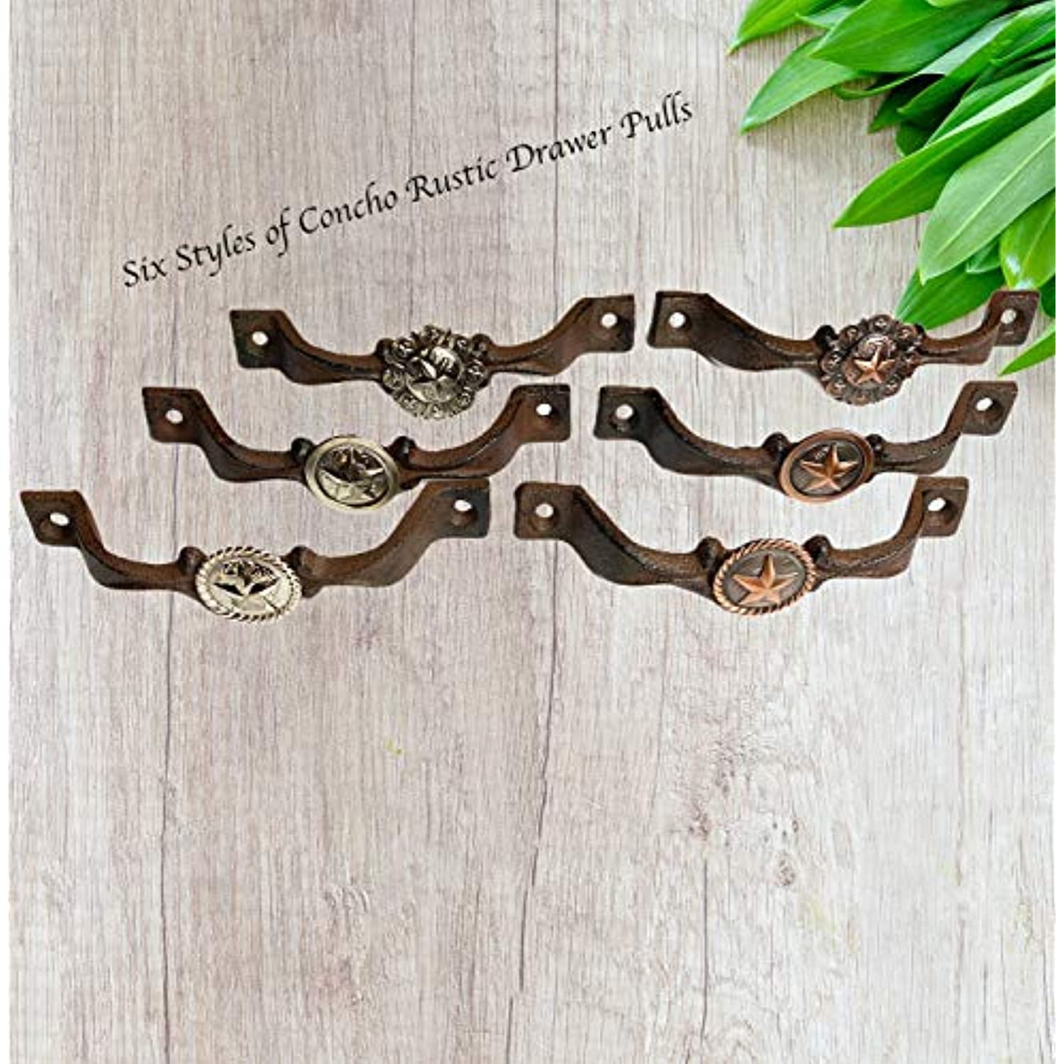 Buy Urbalabs Cast Iron Concho Kitchen Handles and Drawer Pulls Antique Country Home